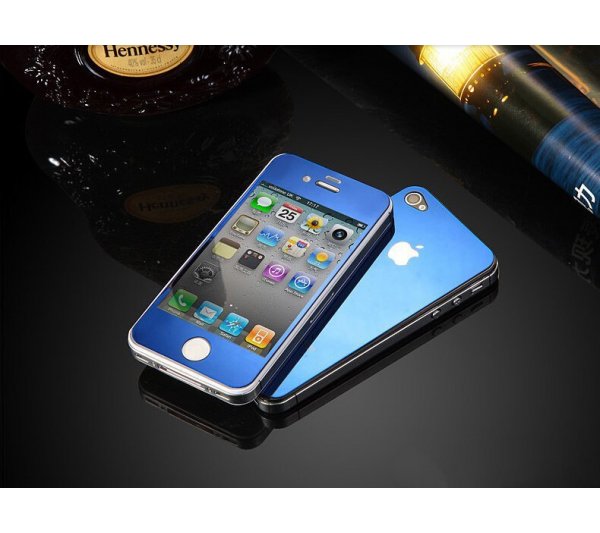 Tvrdené sklo iPhone 4/4S - modré